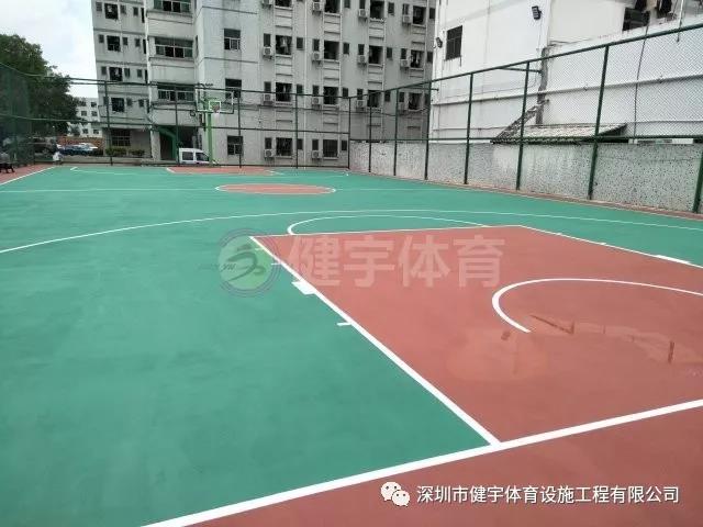 丙烯酸球場施工_案例工程_深圳市龍崗區(qū)橫崗六約消防中隊籃球場建設(shè)施工
